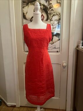 Punt Roma Sleeveless 100% linen Midi Dress